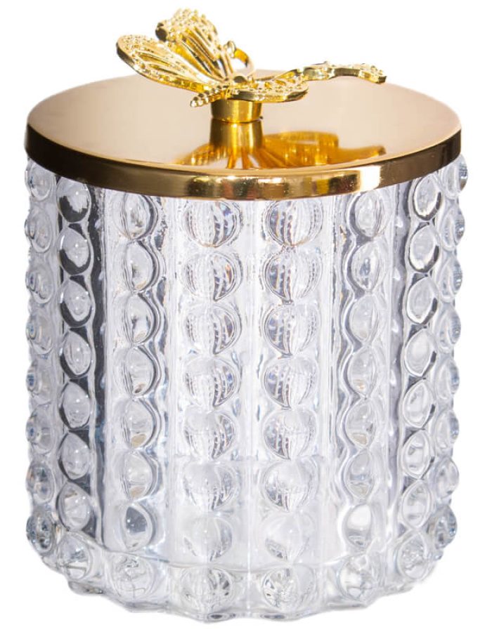 CLEAR TRINKET GOLD BUTTERFLY 9X12