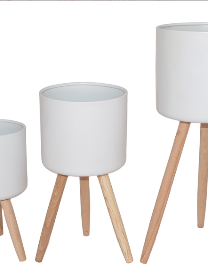 CHAD WHITE PLANT STAND SET/3